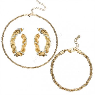 Комплект бижутерии "Брэкстон": ожерелье (1 шт.), браслет (1 шт.), серьги (1 пара) 43067