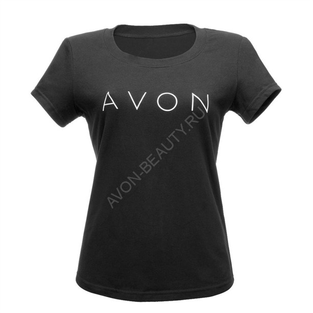 Женская футболка размер 46 Женская футболка черного цвета с логотипом "Avon".Материал: 95 % хлопок, 5 % эластан. Представлено в 3-х размерах.
