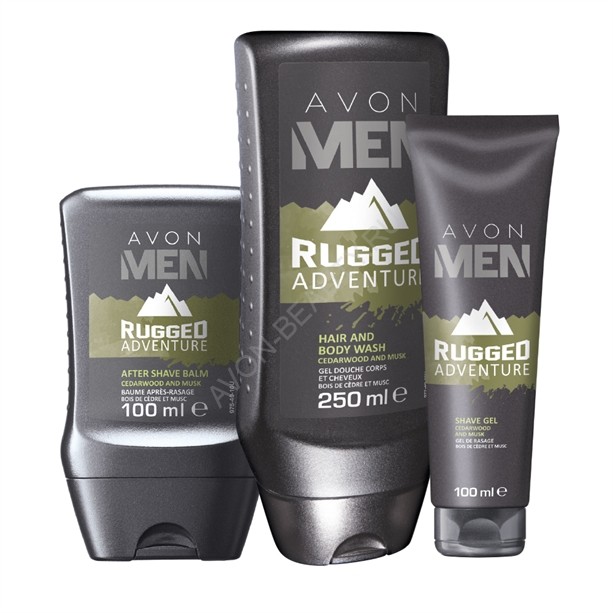 Набор Avon Men Rugged Adventure В набор входит:• Бальзам после бритья для мужчин (100 мл);• Гель для бритья (100 мл);• Шампунь-гель для душа для мужчин (250 мл).