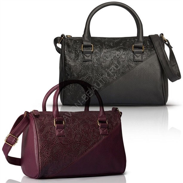 Женская сумка &quot;Ришель&quot; фиолетовая Женская сумка, выполнена в двух цветах: чёрный и фиолетовый.Внутри имеется карман на молнии и карман для мобильного телефона.