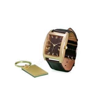 Подарочный набор "Джуно": мужские наручные кварцевые часы, брелок 79716
